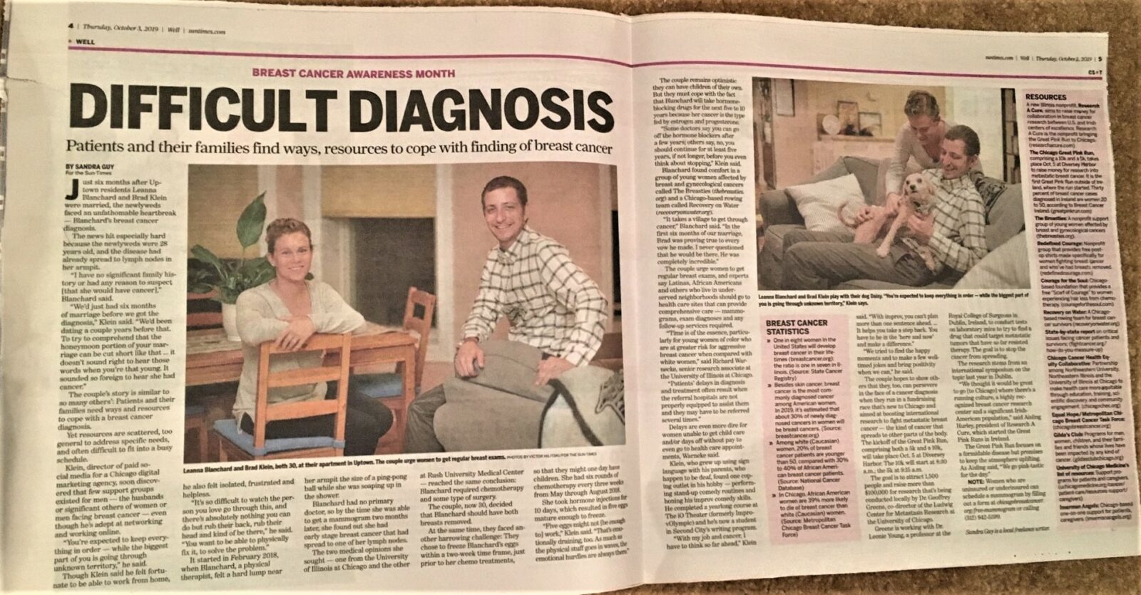 Chicago Sun-Times October 1, 2019 feature: "Difficult Diagnosis"